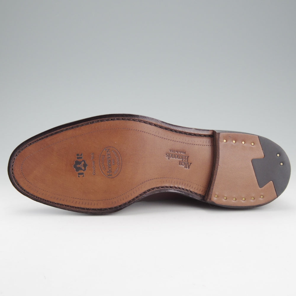 未使用★(米)アレンエドモンズ 8.5D【現行定価24万円程度★コードバン仕様/Leeds】リーズ/プレーントゥ/赤茶/メンズ/ALLEN EDMONDS★o168