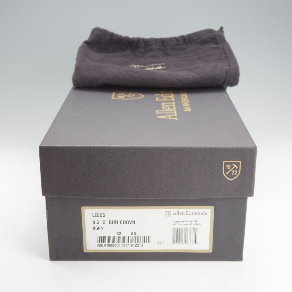 未使用★(米)アレンエドモンズ 8.5D【現行定価24万円程度★コードバン仕様/Leeds】リーズ/プレーントゥ/赤茶/メンズ/ALLEN EDMONDS★o168