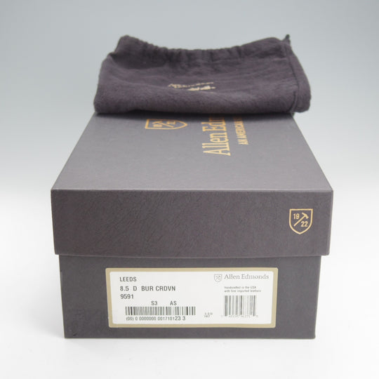 未使用★(米)アレンエドモンズ 8.5D【現行定価24万円程度★コードバン仕様/Leeds】リーズ/プレーントゥ/赤茶/メンズ/ALLEN EDMONDS★o168