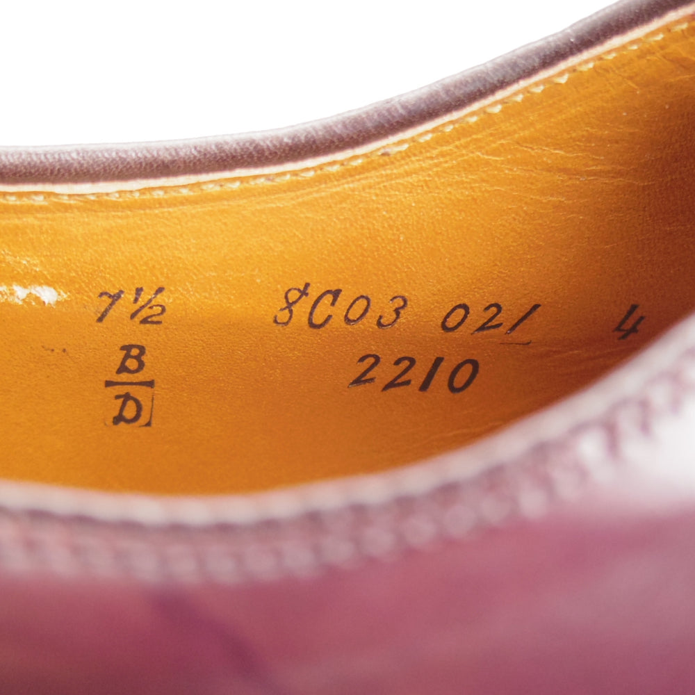 未使用★オールデン 7.5D【定価￥216,700-★コードバン仕様/NST/2210】ノルウィージャンフロント/アバディーンラスト/赤茶/ALDEN★o719