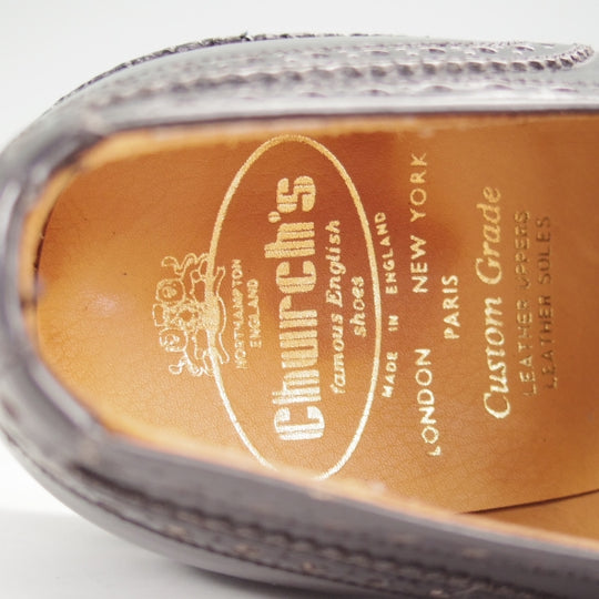 未使用★チャーチ 75F/UK7.5【デッドストック品★旧チャーチ/73ラスト/ブックバインダーカーフ】3都市ロゴ/WINSLOW/黒/Church's★n163