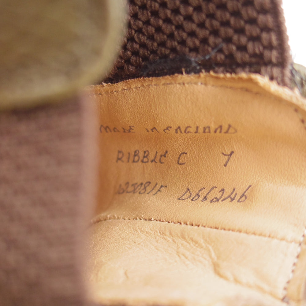 未使用★(英)チーニー 7F【現行定価10万円以上★ヴェルトショーン製法/RIBBLE C】コマンドソール/サイドゴアブーツ/オリーブ/CHEANEY★o183