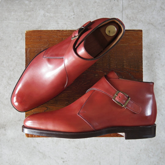 未使用★エドワードグリーン 7E【現行定価20万円以上★OLNEY/ジョージブーツ/808ラスト】モンクブーツ/カーフ/赤茶/EDWARD GREEN★o171