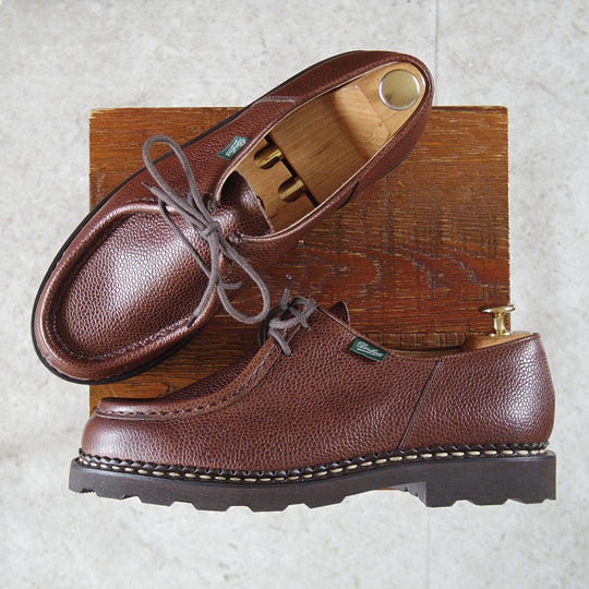 未使用★パラブーツ SIZE 42【定価￥94,600-★ミカエル/MICHAEL】チロリアンシューズ/グレインレザー/EBENE/濃茶/Paraboot★o181