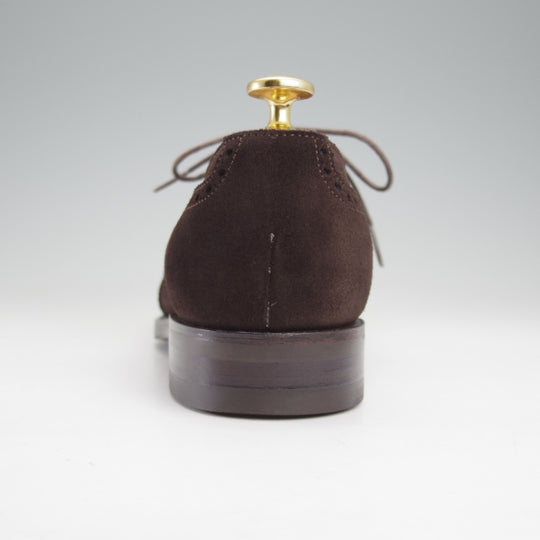 美品★(台東区)ジョーワークス UK5程度【貴重★(仙台)タマヤフットウェア別注/クォーターブローグ】スエード/濃茶/JOE WORK★n680