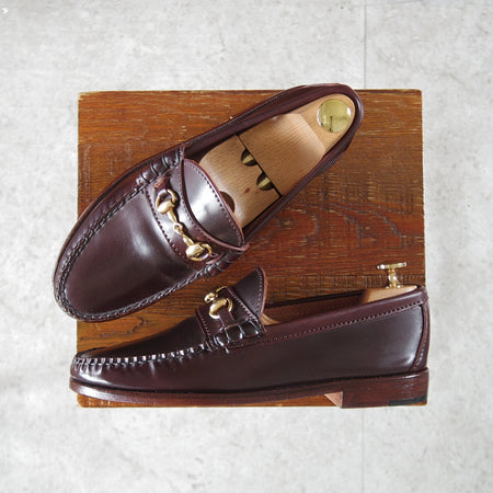 ほぼ未使用★(米)RANCOURT/ランコート 6.5D【定価795ドル(12万円程度)★コードバン仕様/(米)LEFFOT別注】ビットローファー/赤茶★o730