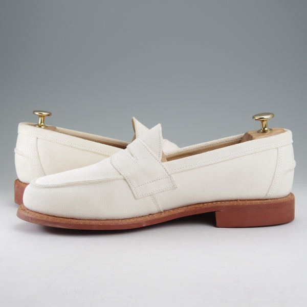 極美品★(英)サンダース SIZE 7.5【定価￥64,900-★コマンドソール/トゥモローランド別注】2679MS/コインローファー/白/SANDERS★n681