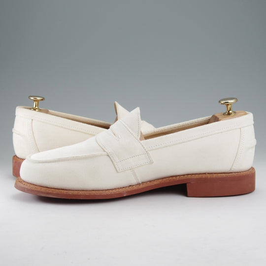 極美品★(英)サンダース SIZE 7.5【定価￥64,900-★コマンドソール/トゥモローランド別注】2679MS/コインローファー/白/SANDERS★n681