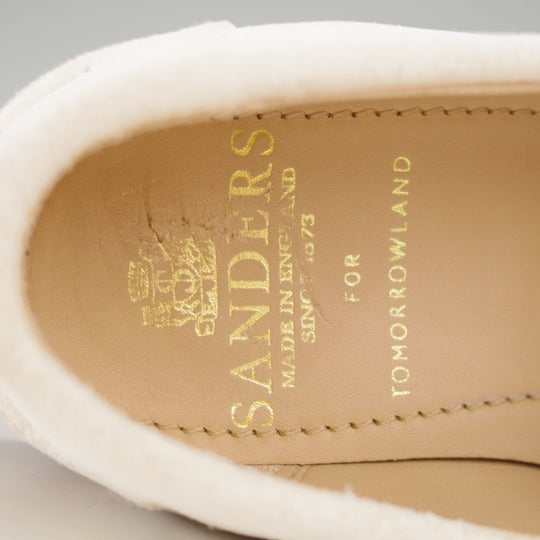 極美品★(英)サンダース SIZE 7.5【定価￥64,900-★コマンドソール/トゥモローランド別注】2679MS/コインローファー/白/SANDERS★n681