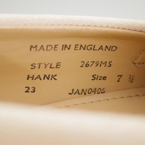 美品 SANDERS スエード レザー ローファー HANK 英国製 302P▲ 中古)サンダース トゥモローランド別注 HANK ハンク 2679MS