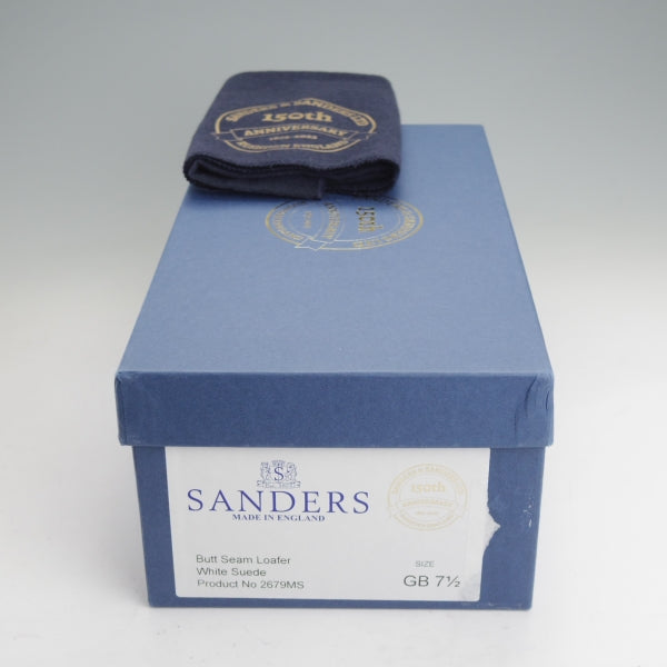 極美品★(英)サンダース SIZE 7.5【定価￥64,900-★コマンドソール/トゥモローランド別注】2679MS/コインローファー/白/SANDERS★n681