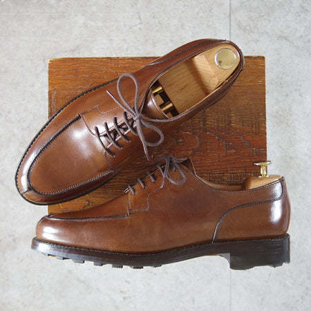 極美品★クロケット&ジョーンズ 8.5E【定価￥154,000-★モールトン/MORETON/リッジウェイソール】292ラスト/Uチップ/カーフ/濃茶/メンズ★p309