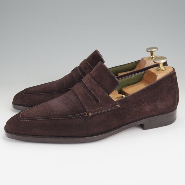 極上★(仏)ベルルッティ SIZE 6.5【現行定価30万円以上★ANDY/アンディ】コインローファー/スエード/濃茶/メンズ/Berluti★n168