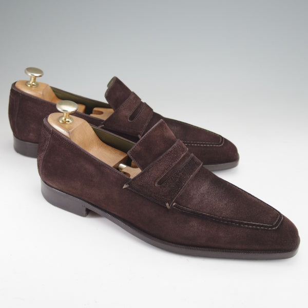 極上★(仏)ベルルッティ SIZE 6.5【現行定価30万円以上★ANDY/アンディ】コインローファー/スエード/濃茶/メンズ/Berluti★n168