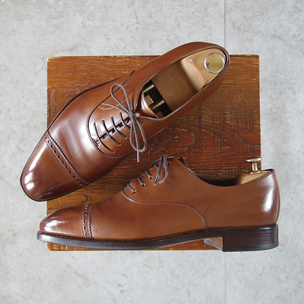 極上★(スペイン製)カルミナ SIZE 6.5【定価￥94,600-★パンチドキャップトゥ/80201】RAINラスト/ベガノカーフ/茶/CARMINA★p316