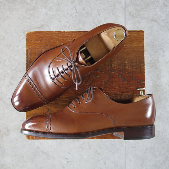 極上★(スペイン製)カルミナ SIZE 6.5【定価￥94,600-★パンチドキャップトゥ/80201】RAINラスト/ベガノカーフ/茶/CARMINA★p316
