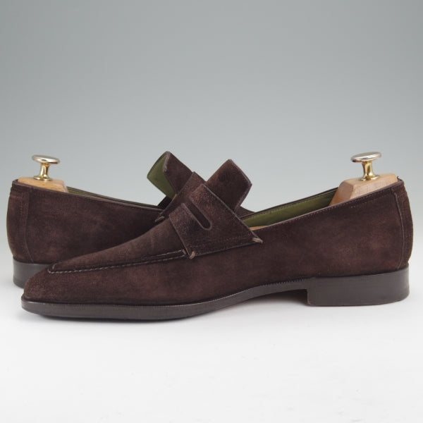 極上★(仏)ベルルッティ SIZE 6.5【現行定価30万円以上★ANDY/アンディ】コインローファー/スエード/濃茶/メンズ/Berluti★n168
