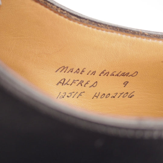 極美品★(英)チーニー 9F【定価￥92,400-★アルフレッド/ALFRED】125ラスト/ストレートチップ/カーフ/黒/メンズ/CHEANEY★n683