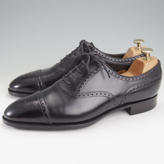 美品★エドワードグリーン 8.5D【定価￥253,000-★カドガン/CADOGAN/82ラスト】セミブローグ/カーフ/黒/EDWARD GREEN★n684