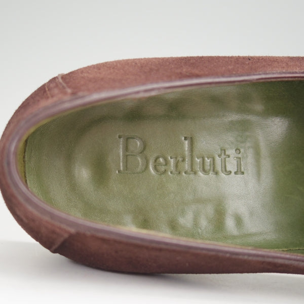 極上★(仏)ベルルッティ SIZE 6.5【現行定価30万円以上★ANDY/アンディ】コインローファー/スエード/濃茶/メンズ/Berluti★n168
