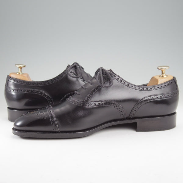 美品★エドワードグリーン 8.5D【定価￥253,000-★カドガン/CADOGAN/82ラスト】セミブローグ/カーフ/黒/EDWARD GREEN★n684