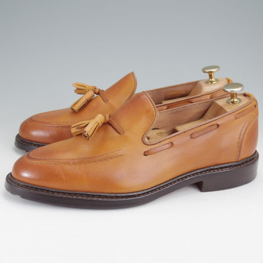 美品★トリッカーズ SIZE 6【現行定価10万円以上★タッセルローファー/ELTON】8011/カーフ/薄茶/メンズ/Tricker's★n169