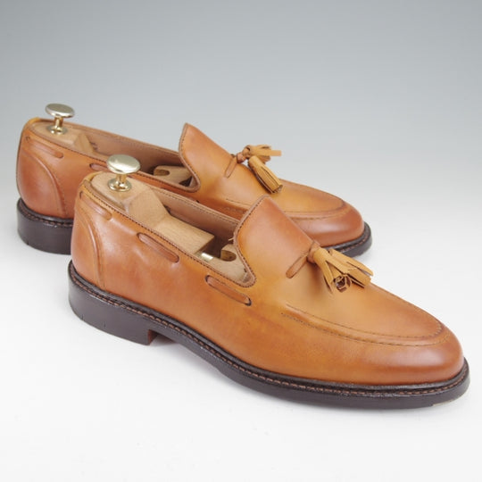 美品★トリッカーズ SIZE 6【現行定価10万円以上★タッセルローファー/ELTON】8011/カーフ/薄茶/メンズ/Tricker's★n169