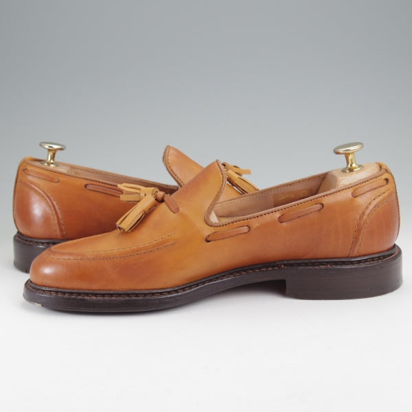 美品★トリッカーズ SIZE 6【現行定価10万円以上★タッセルローファー/ELTON】8011/カーフ/薄茶/メンズ/Tricker's★n169