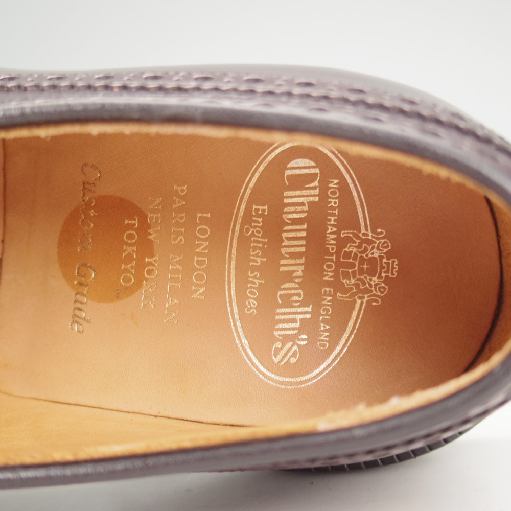 極美品★チャーチ 60F/UK6【定価￥220,000-★GRAFTON/グラフトン】173ラスト/フルブローグ/バーガンディー/赤茶/メンズ/Church's★p305