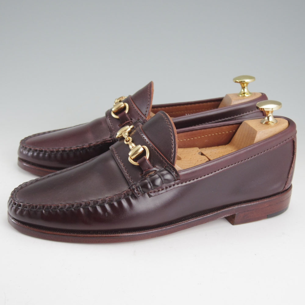 ほぼ未使用★(米)RANCOURT/ランコート 6.5D【定価795ドル(12万円程度)★コードバン仕様/(米)LEFFOT別注】ビットローファー/赤茶★o730