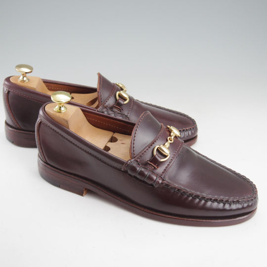 ほぼ未使用★(米)RANCOURT/ランコート 6.5D【定価795ドル(12万円程度)★コードバン仕様/(米)LEFFOT別注】ビットローファー/赤茶★o730
