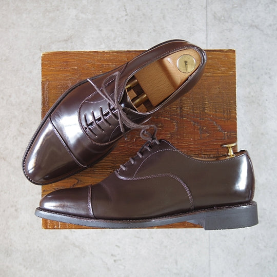 極美品★(英)アルフレッド・サージェント 6F【貴重★(仏)BOWEN別注/ストレートチップ】ポリッシュレザー/濃茶/ALFRED SARGENT★n692