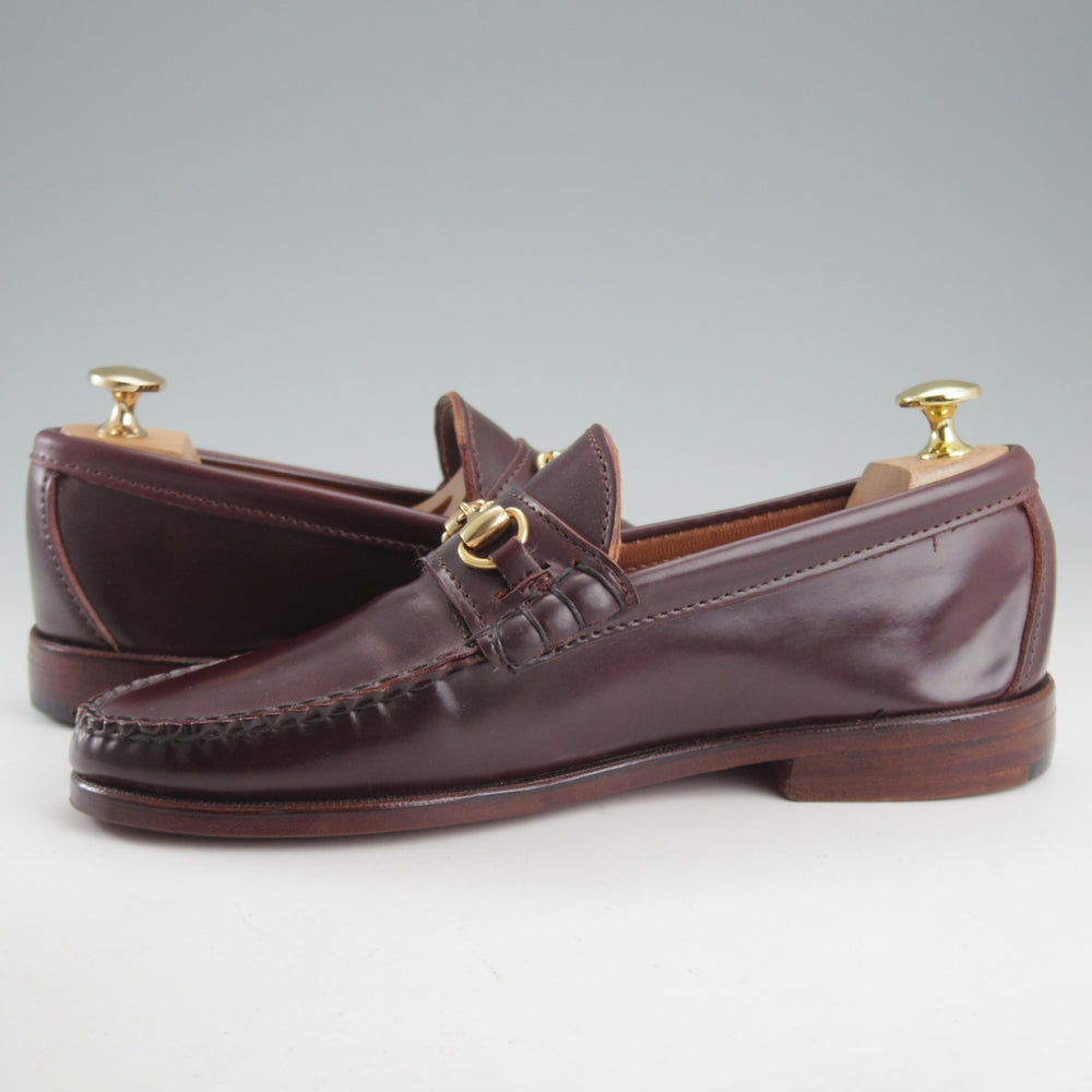ほぼ未使用★(米)RANCOURT/ランコート 6.5D【定価795ドル(12万円程度)★コードバン仕様/(米)LEFFOT別注】ビットローファー/赤茶★o730