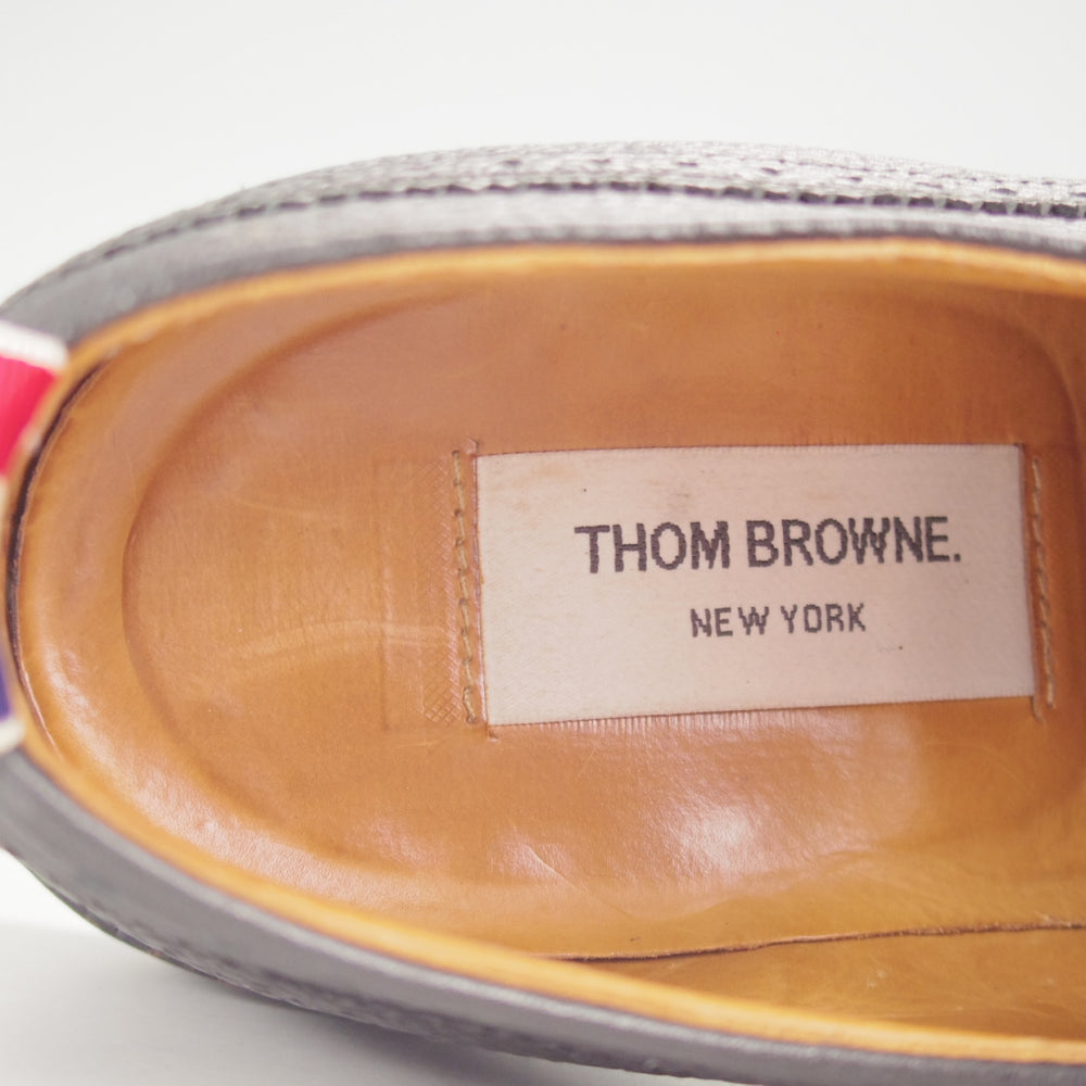 美品★(米)トムブラウン US8.5【定価￥214,500-★英国製/ロングウイング】グレインレザー/黒/メンズ/THOM BROWNE★p307