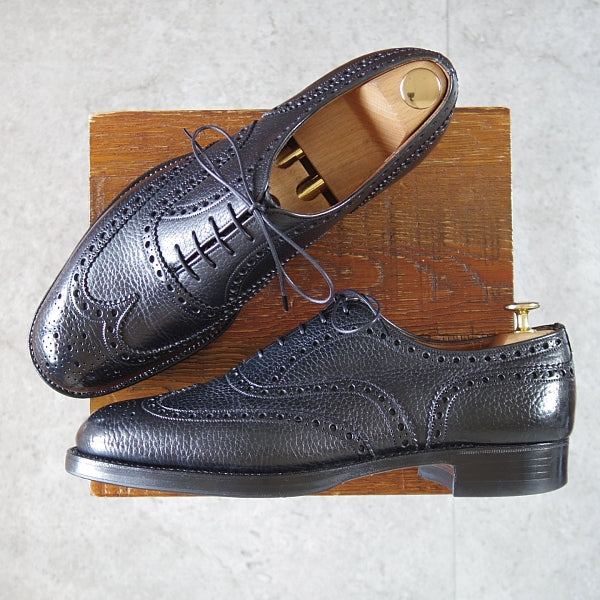 極上★チャーチ 90F/UK9【貴重★2都市ロゴ時代(～70's)/Simpson別注】81ラスト/フルブローグ/シボ革/黒/メンズ/Church's★n697