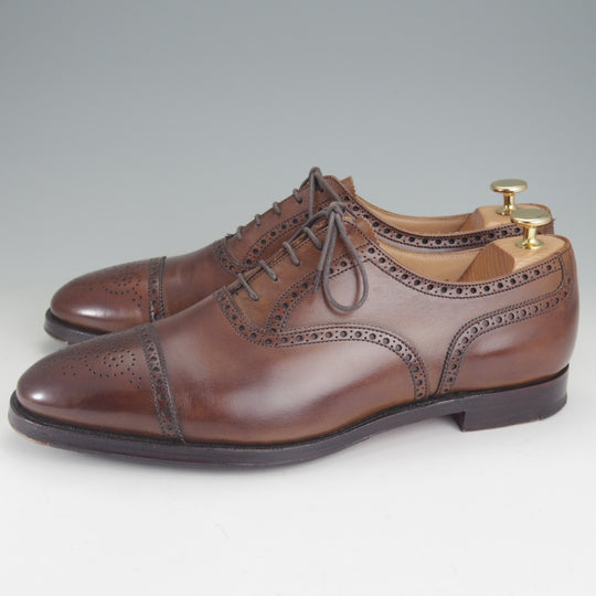 美品★クロケット&ジョーンズ 9.5E【定価￥154,000-★WESTFIELD 2/ウエストフィールド】379ラスト/セミブローグ/濃茶/Crockett&Jones★p308