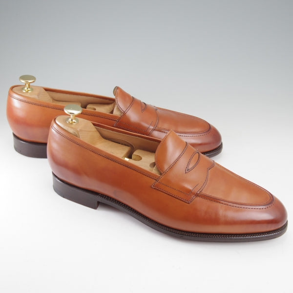 極美品★エドワードグリーン 10E【定価￥253,000-★ピカデリー/PICCADILLY】184ラスト/コインローファー/カーフ/茶/EDWARD GREEN★n687