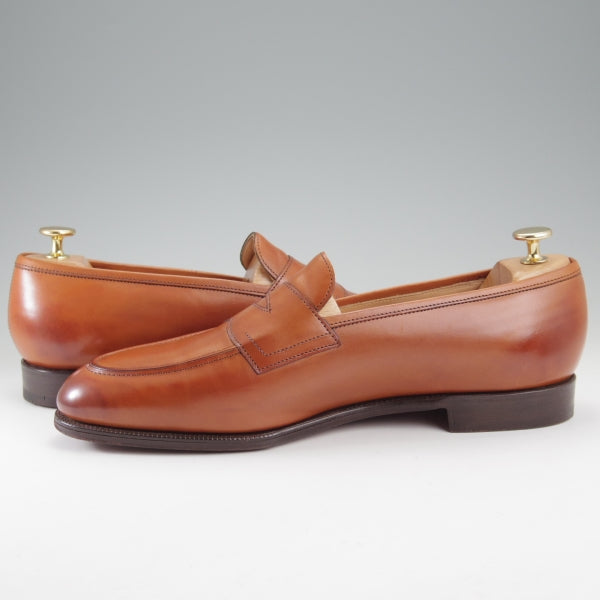 極美品★エドワードグリーン 10E【定価￥253,000-★ピカデリー/PICCADILLY】184ラスト/コインローファー/カーフ/茶/EDWARD GREEN★n687