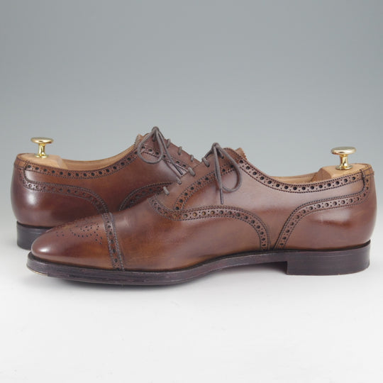 美品★クロケット&ジョーンズ 9.5E【定価￥154,000-★WESTFIELD 2/ウエストフィールド】379ラスト/セミブローグ/濃茶/Crockett&Jones★p308