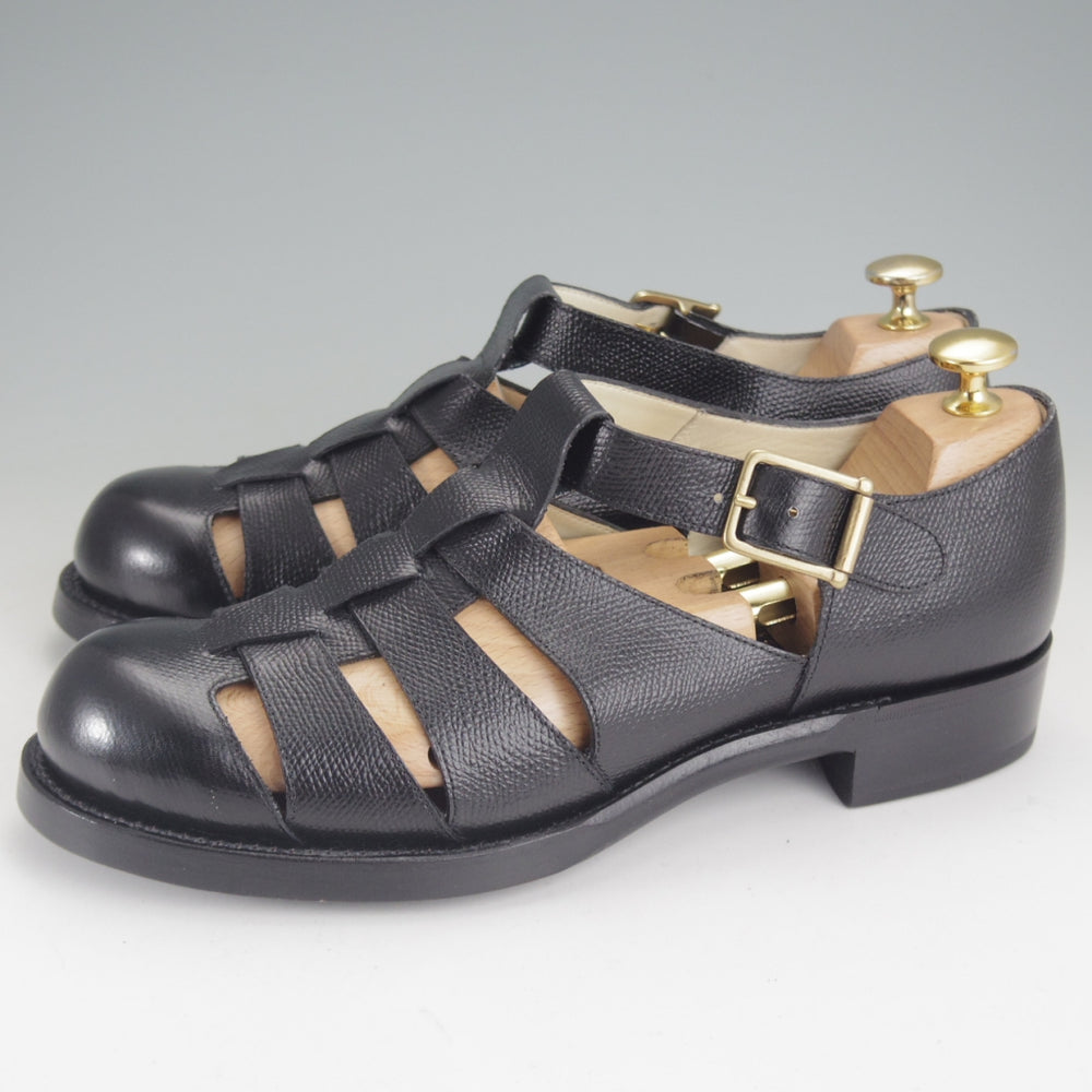 ほぼ試着程度★(恵比寿)ショセ SIZE 24.5【定価￥77,000-★Sublime by chausser/SU-109】グルカサンダル/シボ革/黒/サブライム★p312