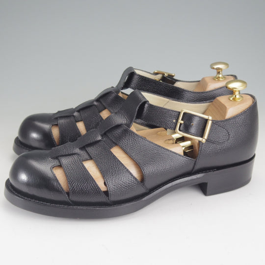 ほぼ試着程度★(恵比寿)ショセ SIZE 24.5【定価￥77,000-★Sublime by chausser/SU-109】グルカサンダル/シボ革/黒/サブライム★p312