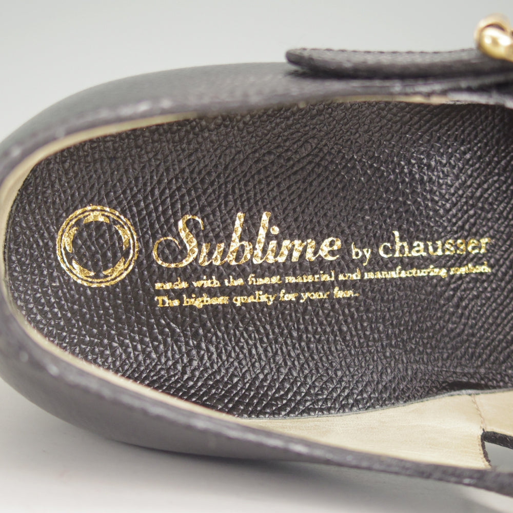 ほぼ試着程度★(恵比寿)ショセ SIZE 24.5【定価￥77,000-★Sublime by chausser/SU-109】グルカサンダル/シボ革/黒/サブライム★p312