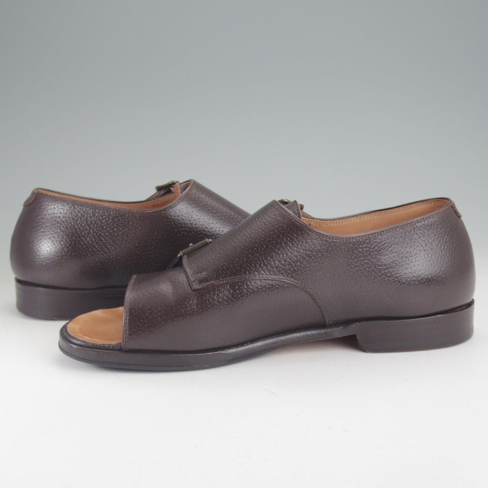 極上★(伊)F.LLIジャコメッティ SIZE 40【定価￥90,200-★ダブルモンクサンダル/FG330】SANDALOラスト/濃茶/メンズ/Giacometti★p313