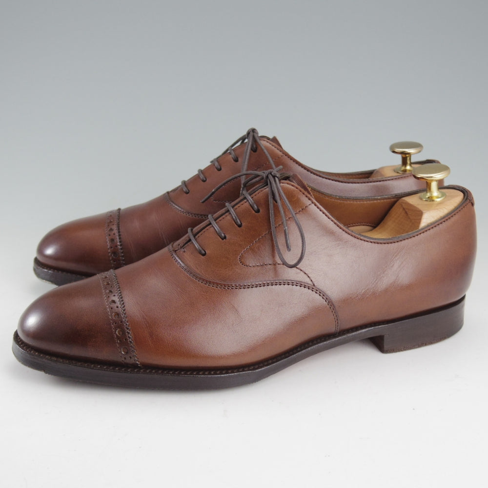 極上★エドワードグリーン 6E【現行定価￥257,400-★BERKELEY/202ラスト】バークレー/パンチドキャップトゥ/濃茶/EDWARD GREEN★o735