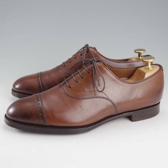 極上★エドワードグリーン 6E【現行定価￥257,400-★BERKELEY/202ラスト】バークレー/パンチドキャップトゥ/濃茶/EDWARD GREEN★o735