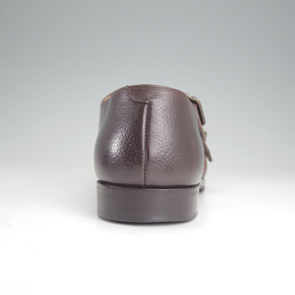 極上★(伊)F.LLIジャコメッティ SIZE 40【定価￥90,200-★ダブルモンクサンダル/FG330】SANDALOラスト/濃茶/メンズ/Giacometti★p313