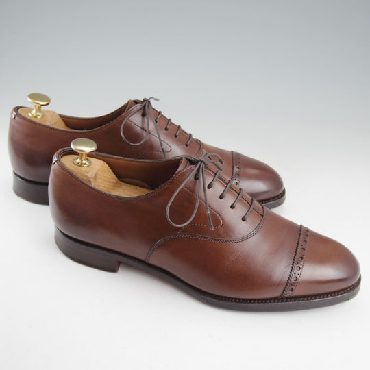 極上★エドワードグリーン 6E【現行定価￥257,400-★BERKELEY/202ラスト】バークレー/パンチドキャップトゥ/濃茶/EDWARD GREEN★o735