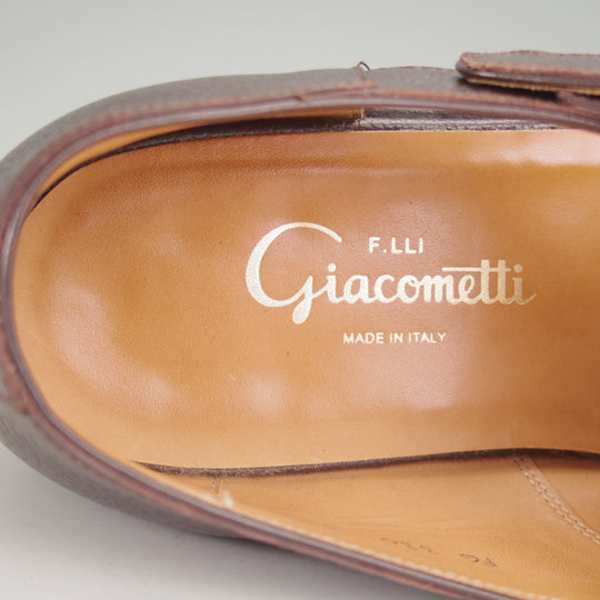 極上★(伊)F.LLIジャコメッティ SIZE 40【定価￥90,200-★ダブルモンクサンダル/FG330】SANDALOラスト/濃茶/メンズ/Giacometti★p313