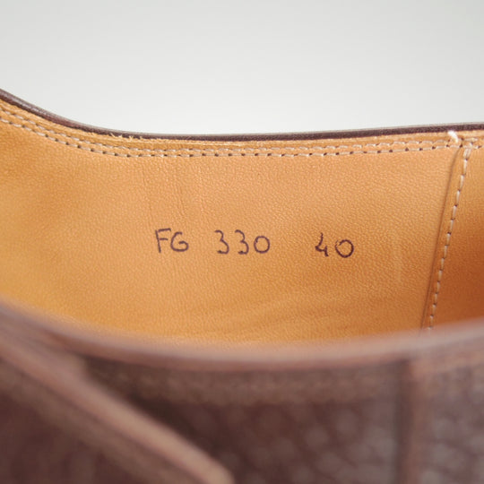 極上★(伊)F.LLIジャコメッティ SIZE 40【定価￥90,200-★ダブルモンクサンダル/FG330】SANDALOラスト/濃茶/メンズ/Giacometti★p313