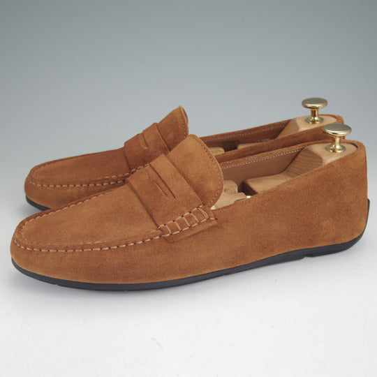 極美品★J.M.ウエストン SIZE 7.5【定価￥104,500-★ドライビングシューズ/932 】ローファー/スエード/茶/メンズ/Weston/ウェストン★p314